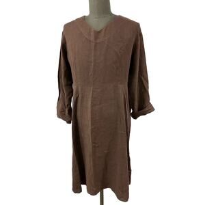 Krista Larson Boho Oversized Kolkata Brown Dress 100% Cotton Voile OS
